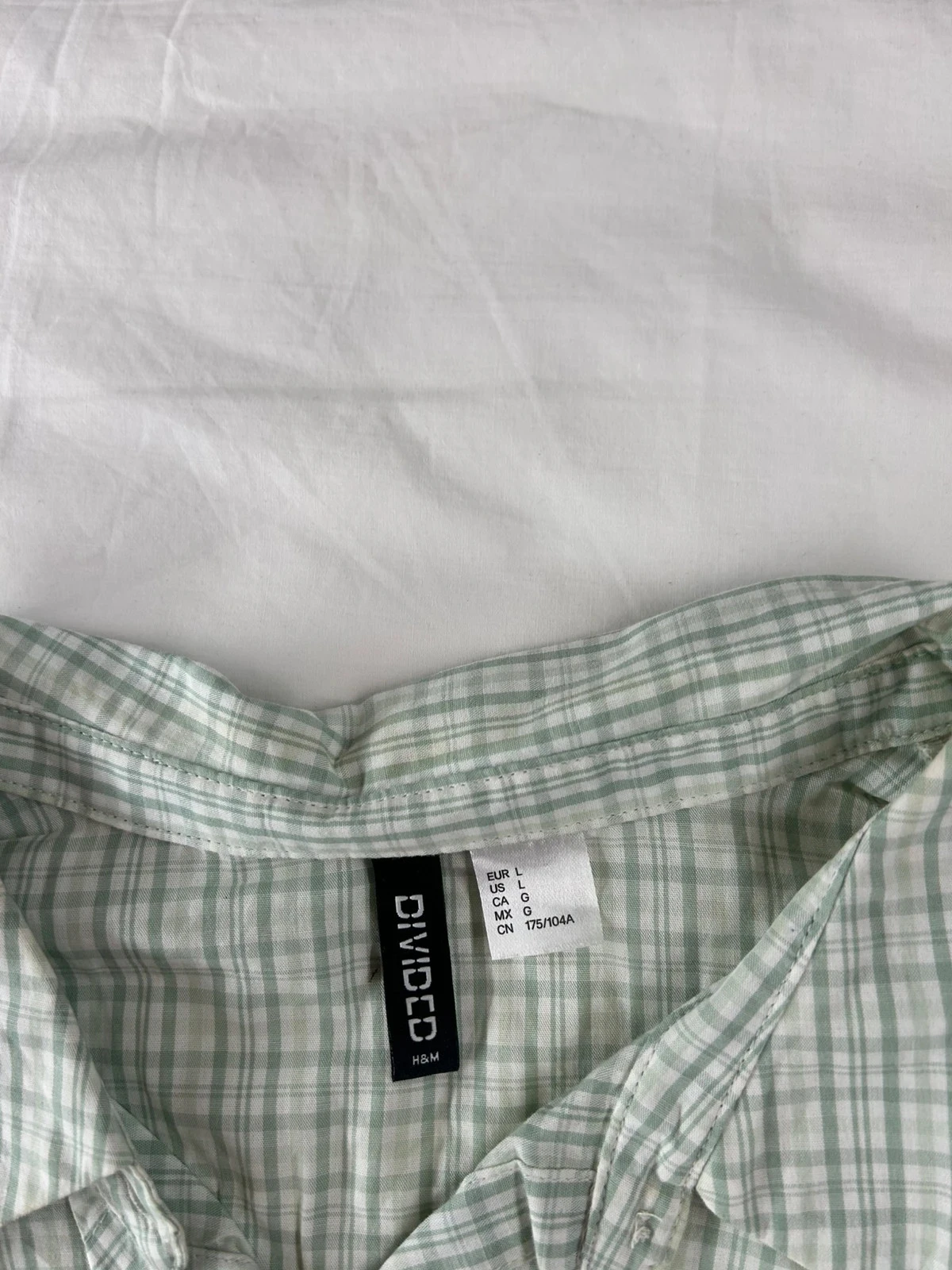 Chemise à carreaux divided vert blanc – photo 4